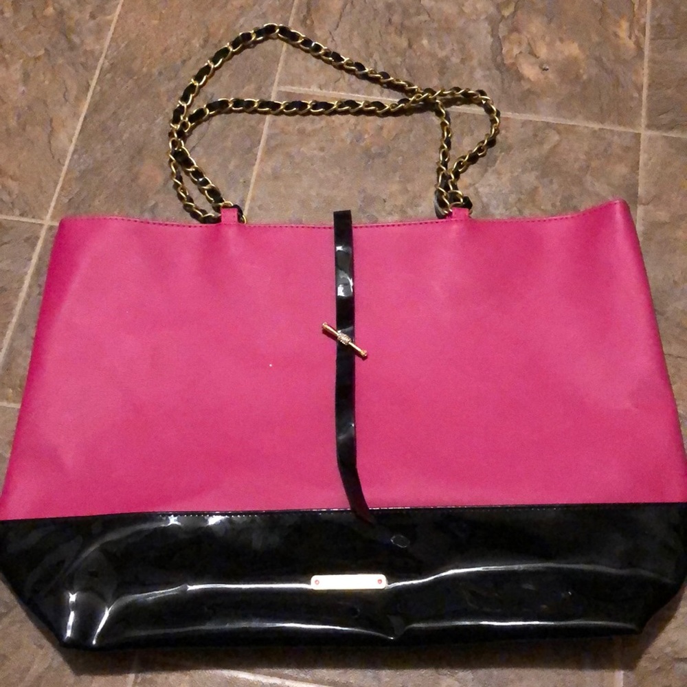 Pink and black Juicy Couture tote